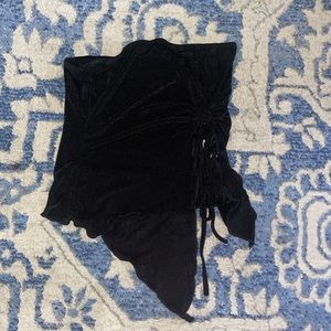 Black asymmetrical tube top. So fun!